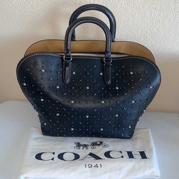 Coach 1941 Dakotah Prairie Rivet Studded Glovetanned Leather Satchel - Picture 2 of 16